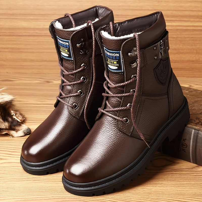 Herren Stiefeletten Schnürstiefel mit Profilsohle, gefüttert, schwarz oder braun