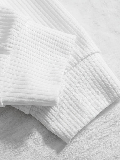 Herren Rippstrick Polo-Pullover mit Reißverschluss, Langarm