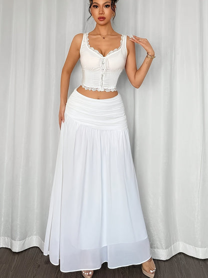 Damen Maxi-Volantrock Elegant Boho Stil – Perfekt für Strand, Urlaub & Sommerabende