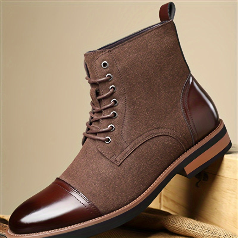 Herren Stiefeletten Schnürschuhe im Chelsea-Stil mit Kontrastkappen