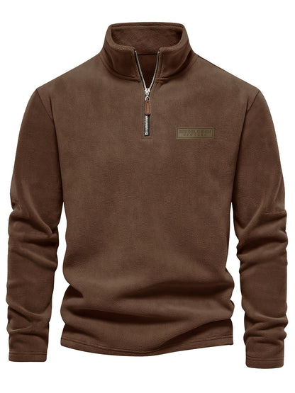 Herren Quarter-Zip Pullover – Moderner Freizeitstil mit Stehkragen und dezentem Logo