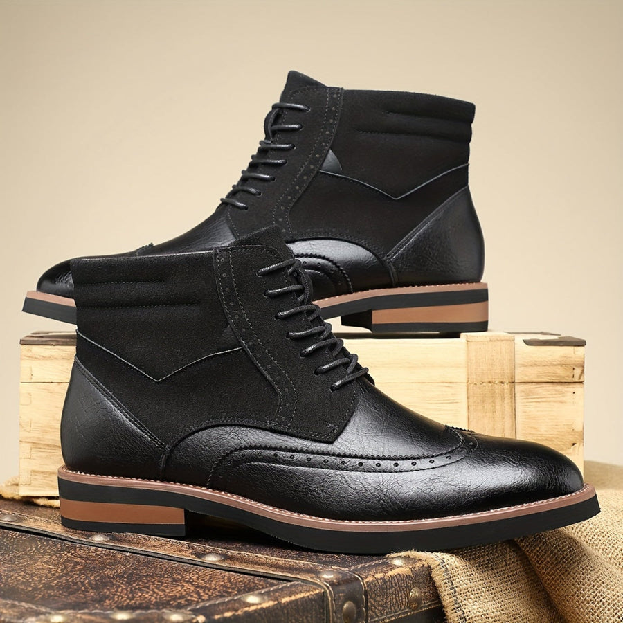 Herren Stiefel Brogue Schnürschuh Schnürstiefelette Mehrfarbig