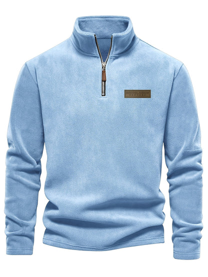Herren Quarter-Zip Pullover – Moderner Freizeitstil mit Stehkragen und dezentem Logo