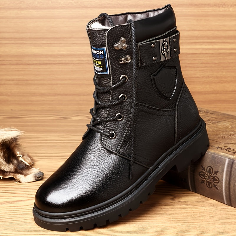 Herren Stiefeletten Schnürstiefel mit Profilsohle, gefüttert, schwarz oder braun