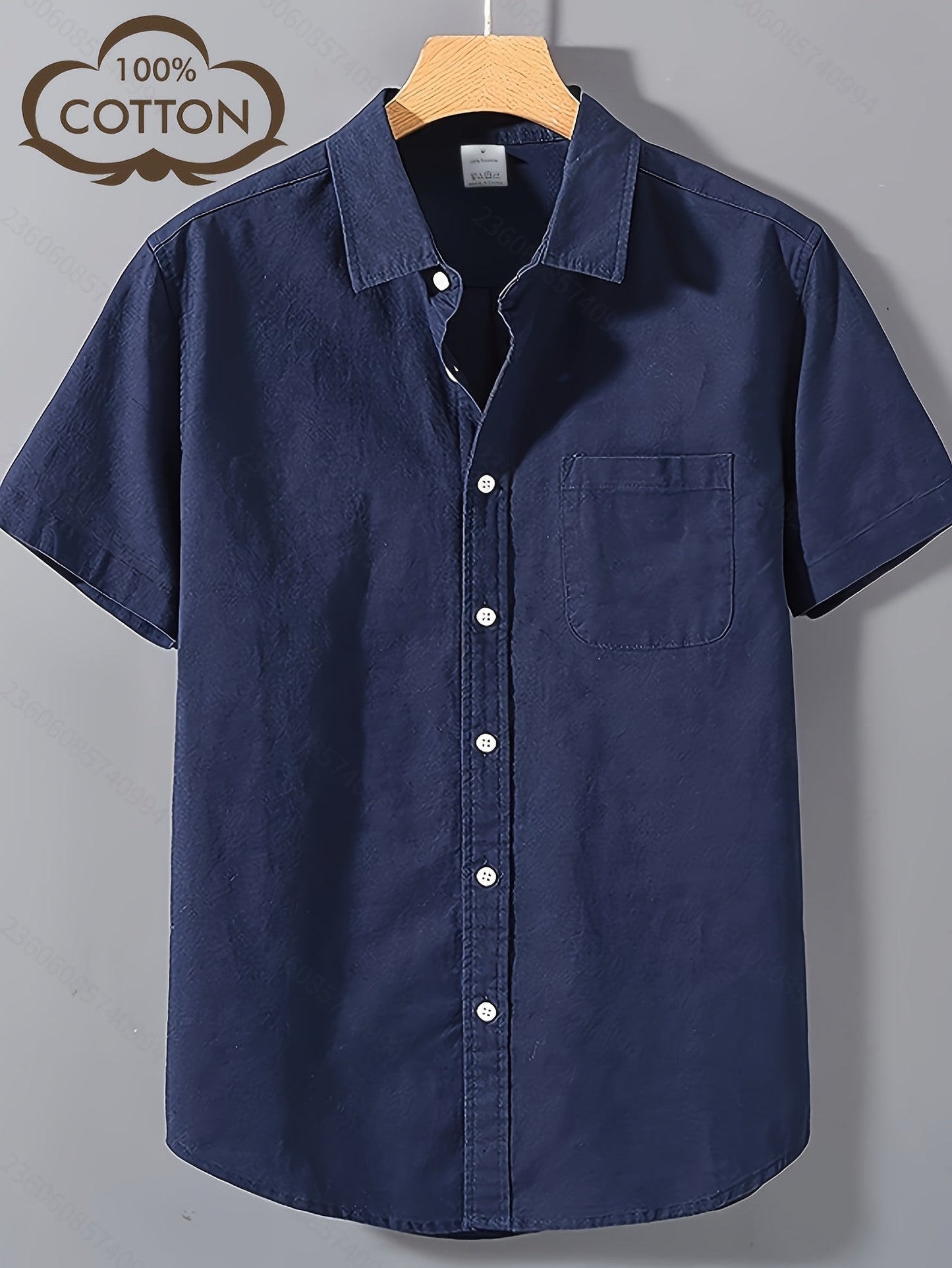 Herren Kurzarm Freizeithemd mit Brusttasche – Klassisches Button-Down Design für Büro und Alltag