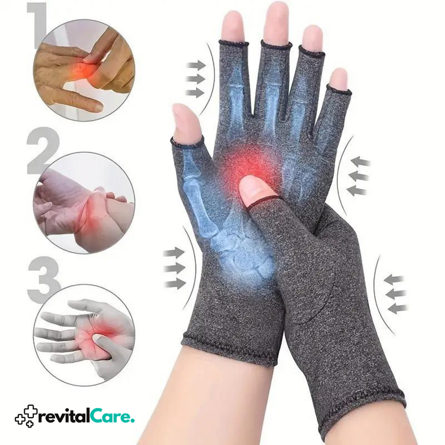 Unisex fingerlose Kompressionshandschuhe Grau für Sport und Alltag