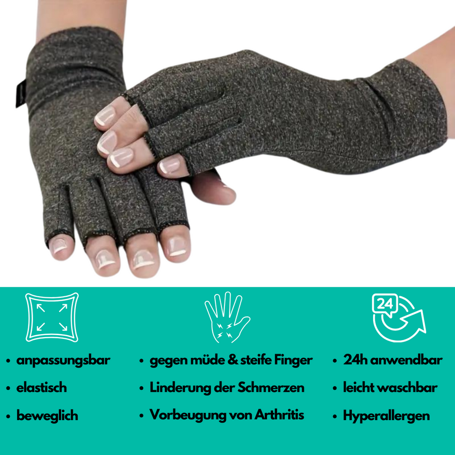 Unisex fingerlose Kompressionshandschuhe Grau für Sport und Alltag