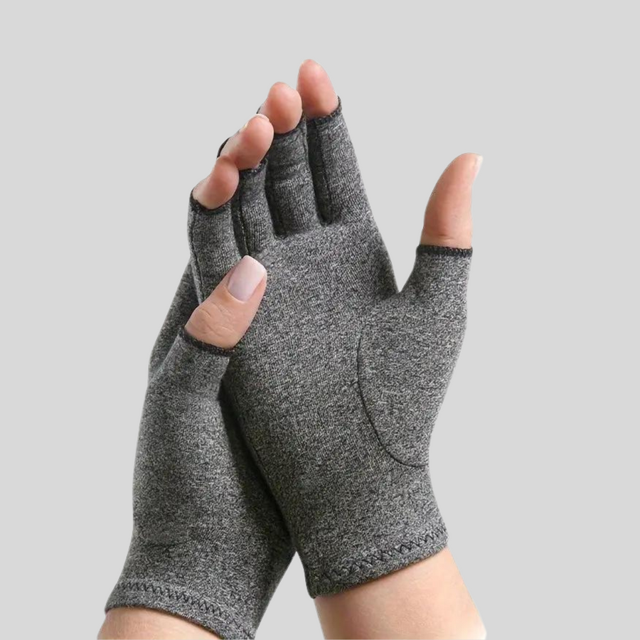 Unisex fingerlose Kompressionshandschuhe Grau für Sport und Alltag