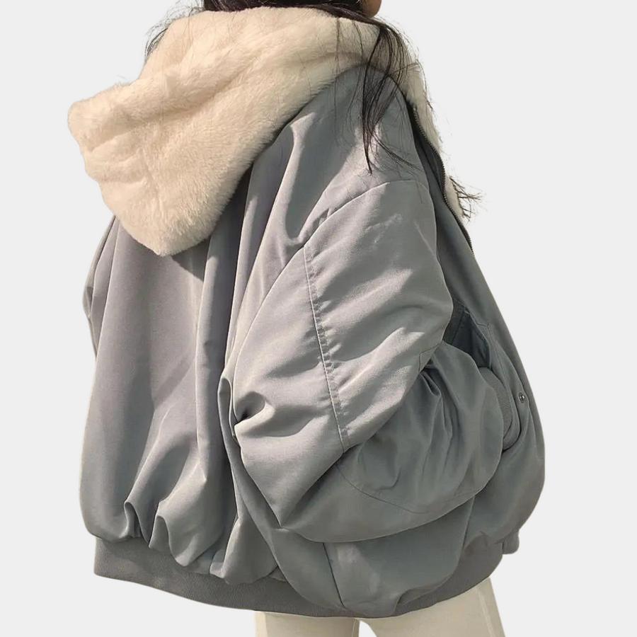 Unisex Bomberjacke mit Plüschfutter Reißverschluss