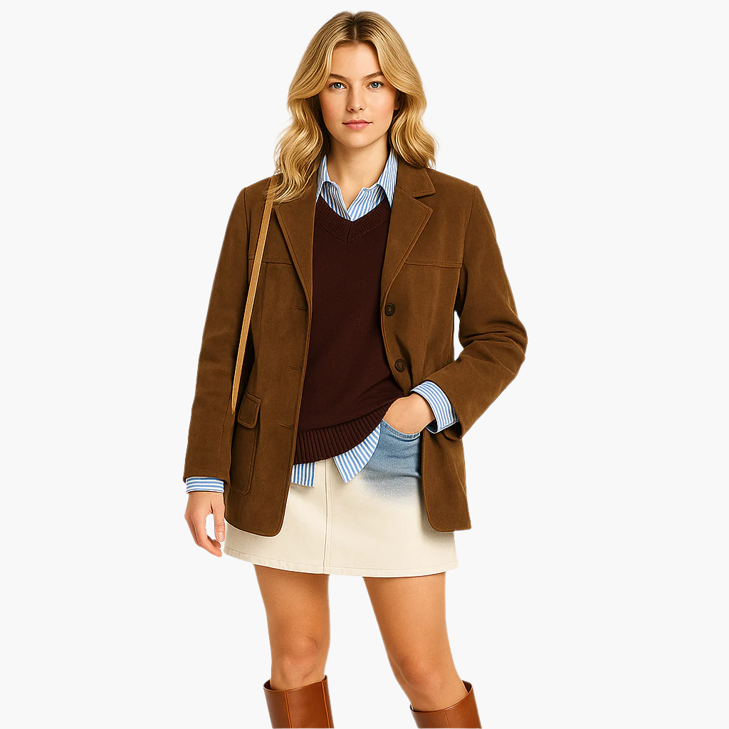 Damen Blazer im Preppy-Style für Business und Freizeit – Eleganter Herbst/Winter Look