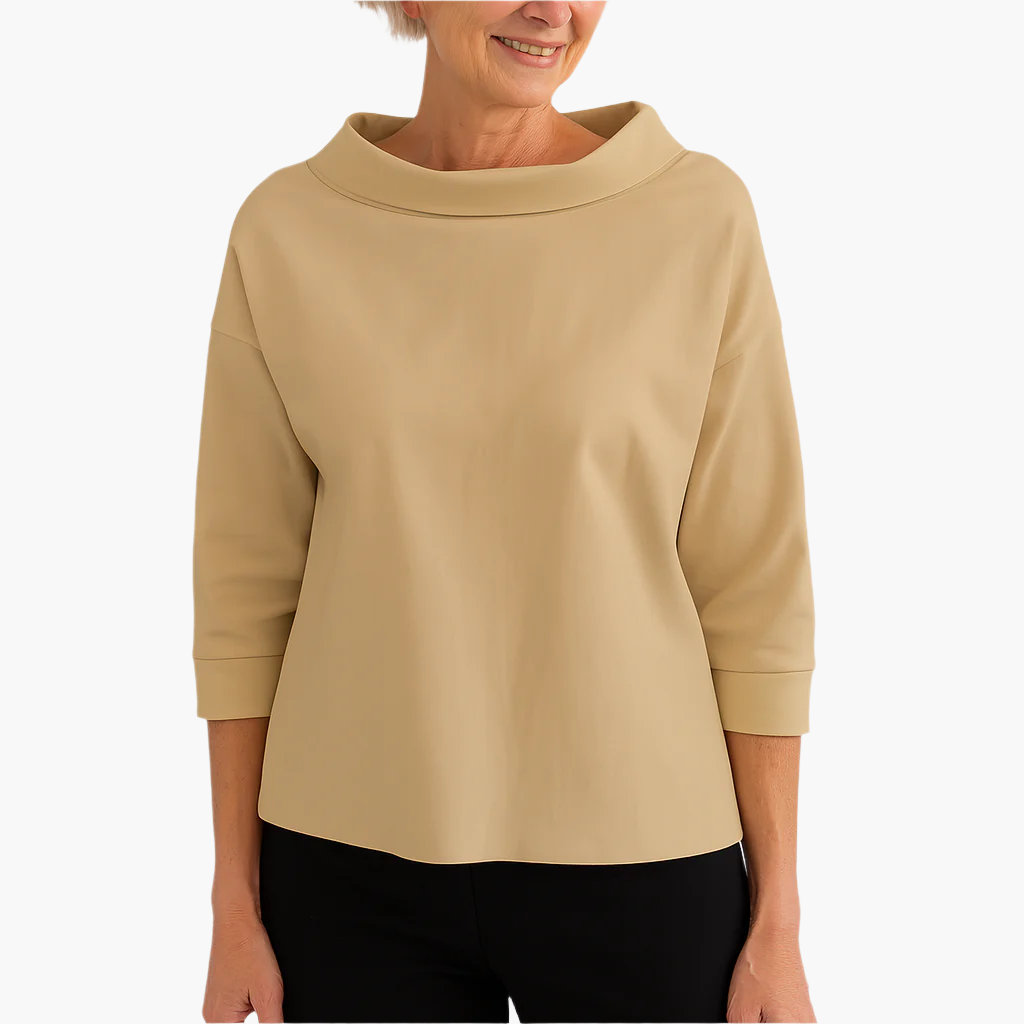 Damen Elegantes Oberteil mit Stehkragen – Stilvolles Freizeit- & Business-Shirt
