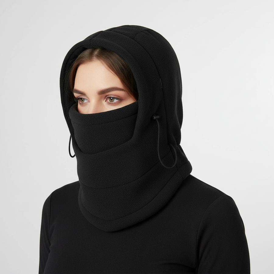 Unisex Winter Sturmhaube mit Kapuze und Gesichtsmaske, Fleece-Stil