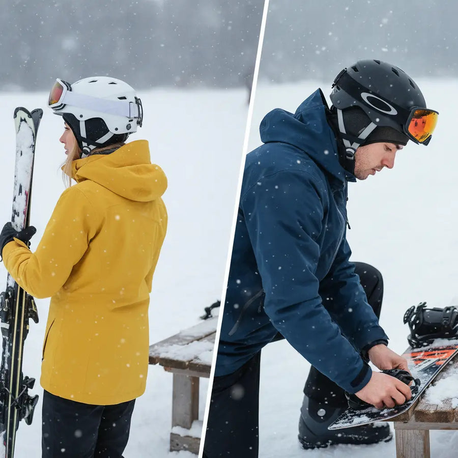 Winterse ski-jas met capuchon en ritssluiting