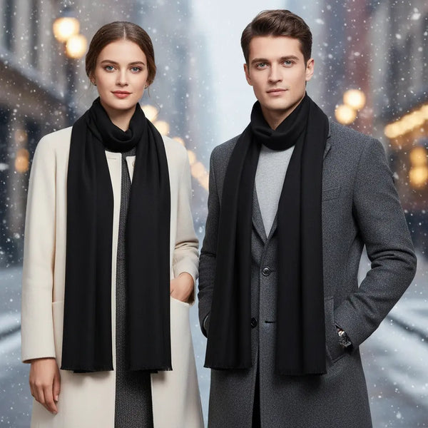 Unisex wintersjaal met franjes van zacht materiaal