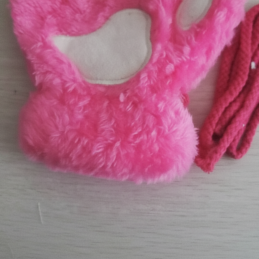 Unisex Flauschige Pfoten-Fäustlinge Fingerlos mit Verbindungsschnur