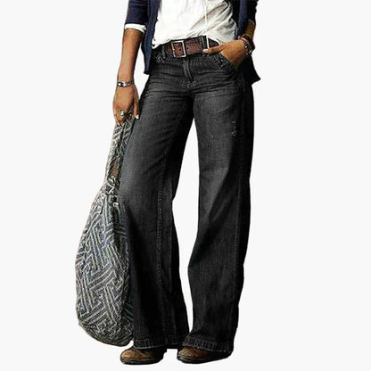 Damen Jeans mit hoher Taille und weitem Bein – Vintage Stil, Komfort für Alltag & Freizeit