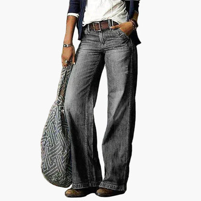 Damen Jeans mit hoher Taille und weitem Bein – Vintage Stil, Komfort für Alltag & Freizeit
