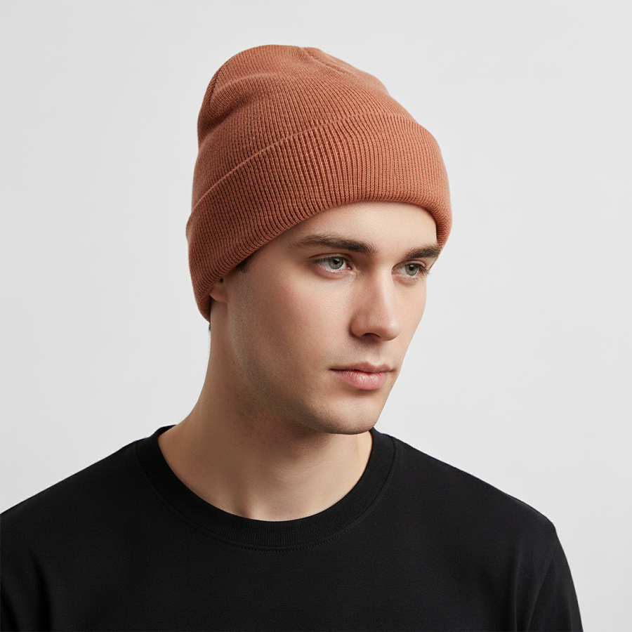 Unisex geribde beanie met omslag - verschillende kleuren