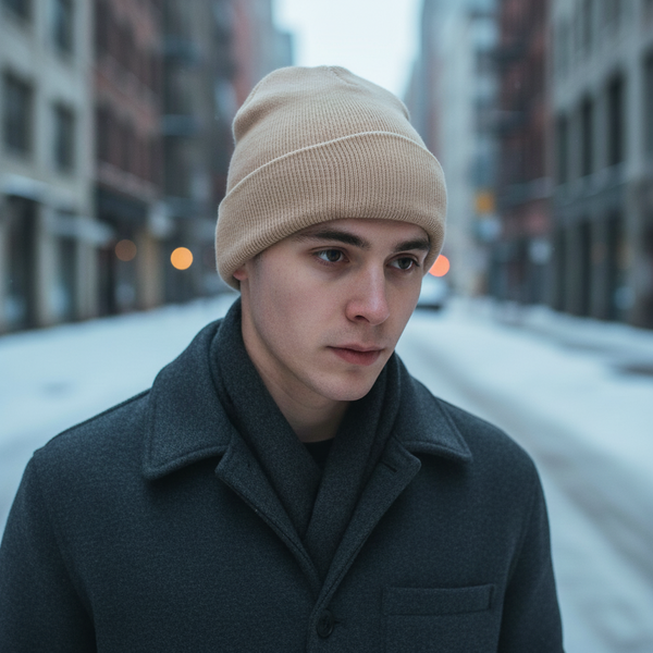 Unisex geribde beanie met omslag - verschillende kleuren