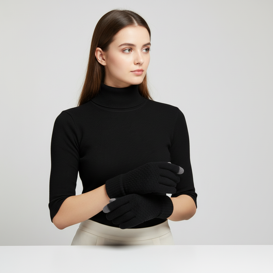 Damen Strickhandschuhe mit Touchscreen-Funktion