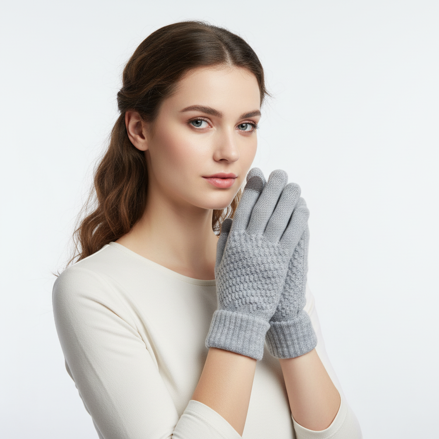 Damen Strickhandschuhe mit Touchscreen-Funktion