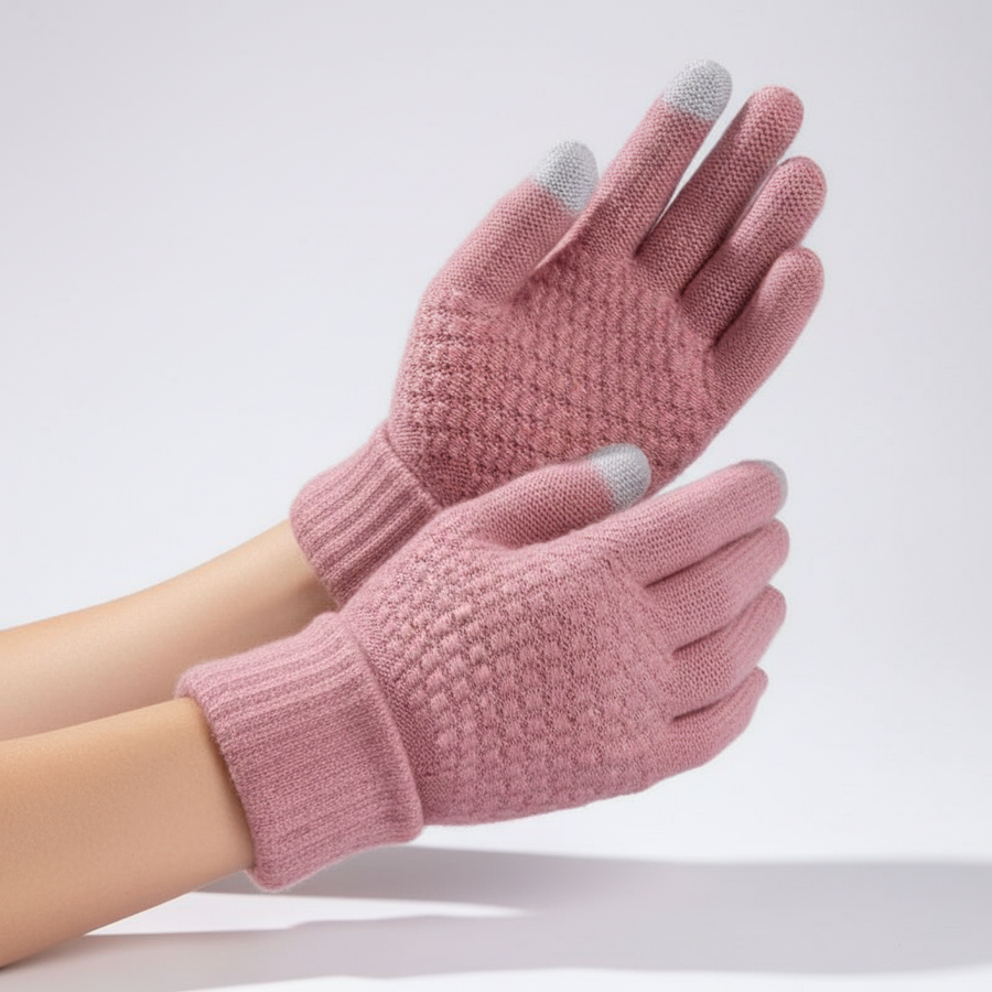 Damen Strickhandschuhe mit Touchscreen-Funktion
