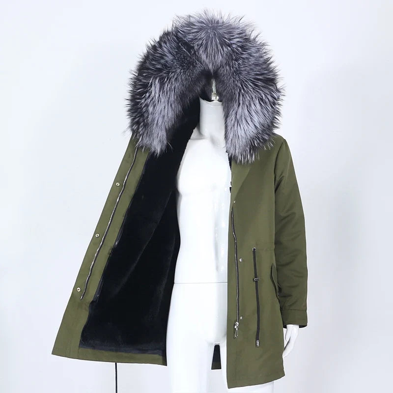 Herren Parka mit Kapuze und Fellimitat-Futter, verschiedene Farben