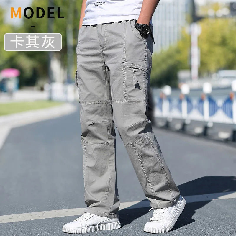 Herren Freizeithose Grau mit Gummibund lockere Passform