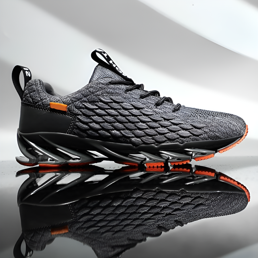 Sportieve sneakers voor heren, ademend, met gestructureerd oppervlak en opvallende zool