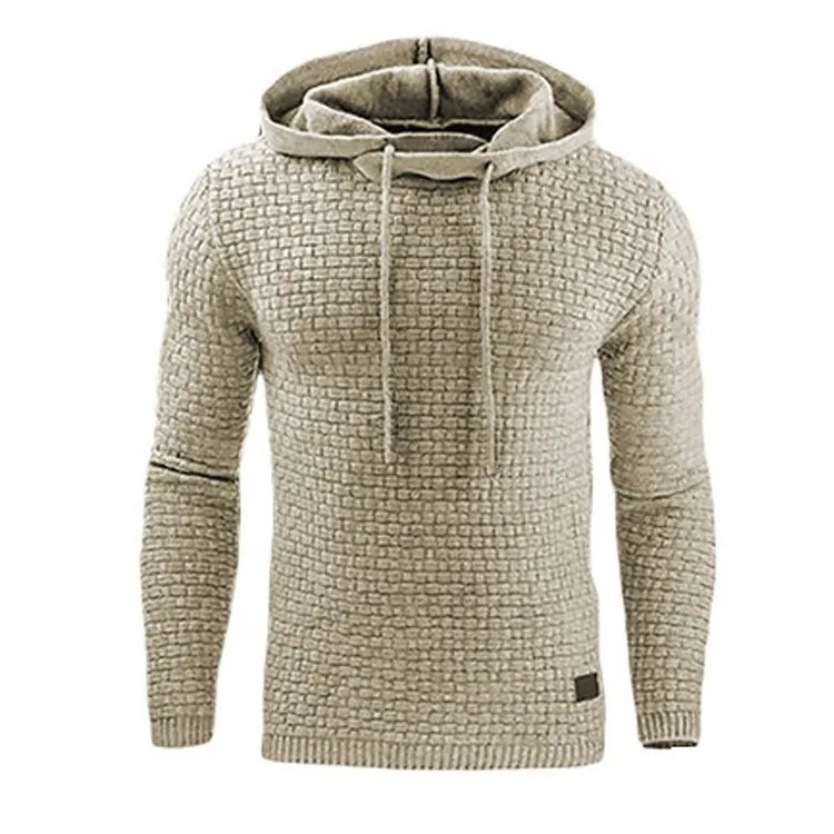 Herenhoodie met structuurpatroon en capuchon