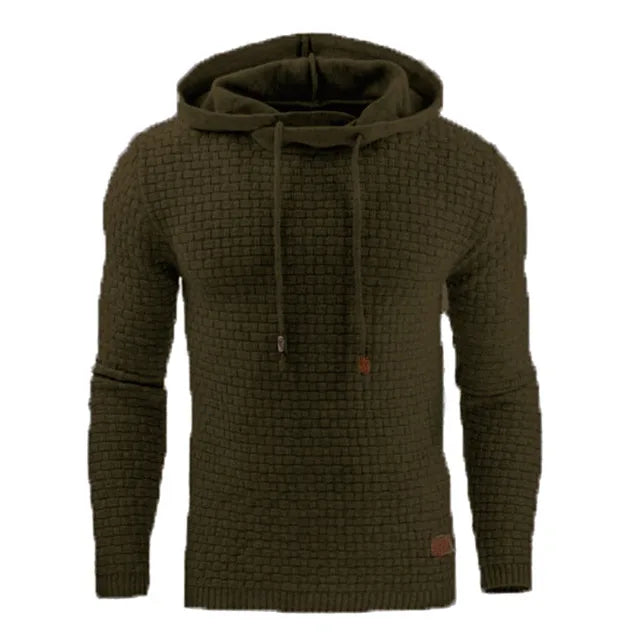 Herenhoodie met structuurpatroon en capuchon