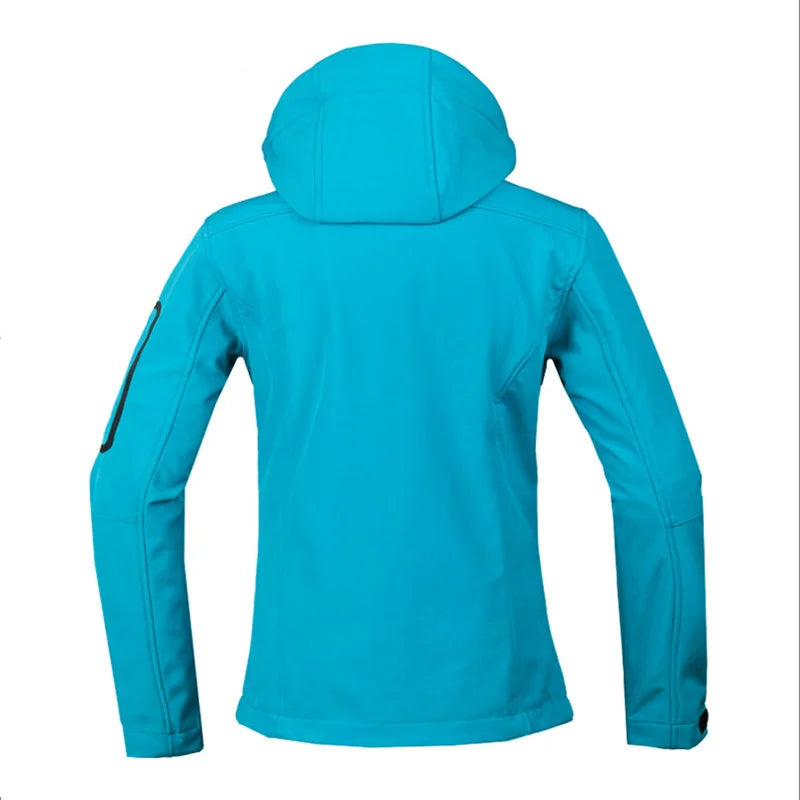 Damen Softshelljacke mit Kapuze und Reißverschlusstaschen - Outdoor-Sportjacke