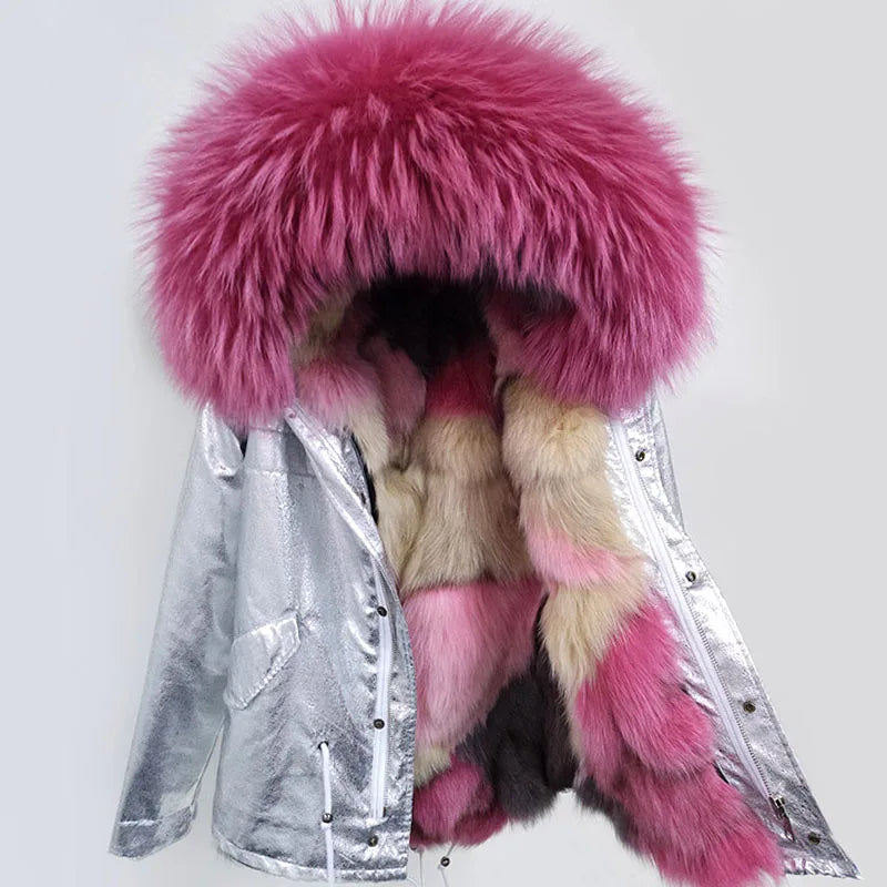 Damen Winterparka mit abnehmbarem Kunstpelzbesatz und Futter