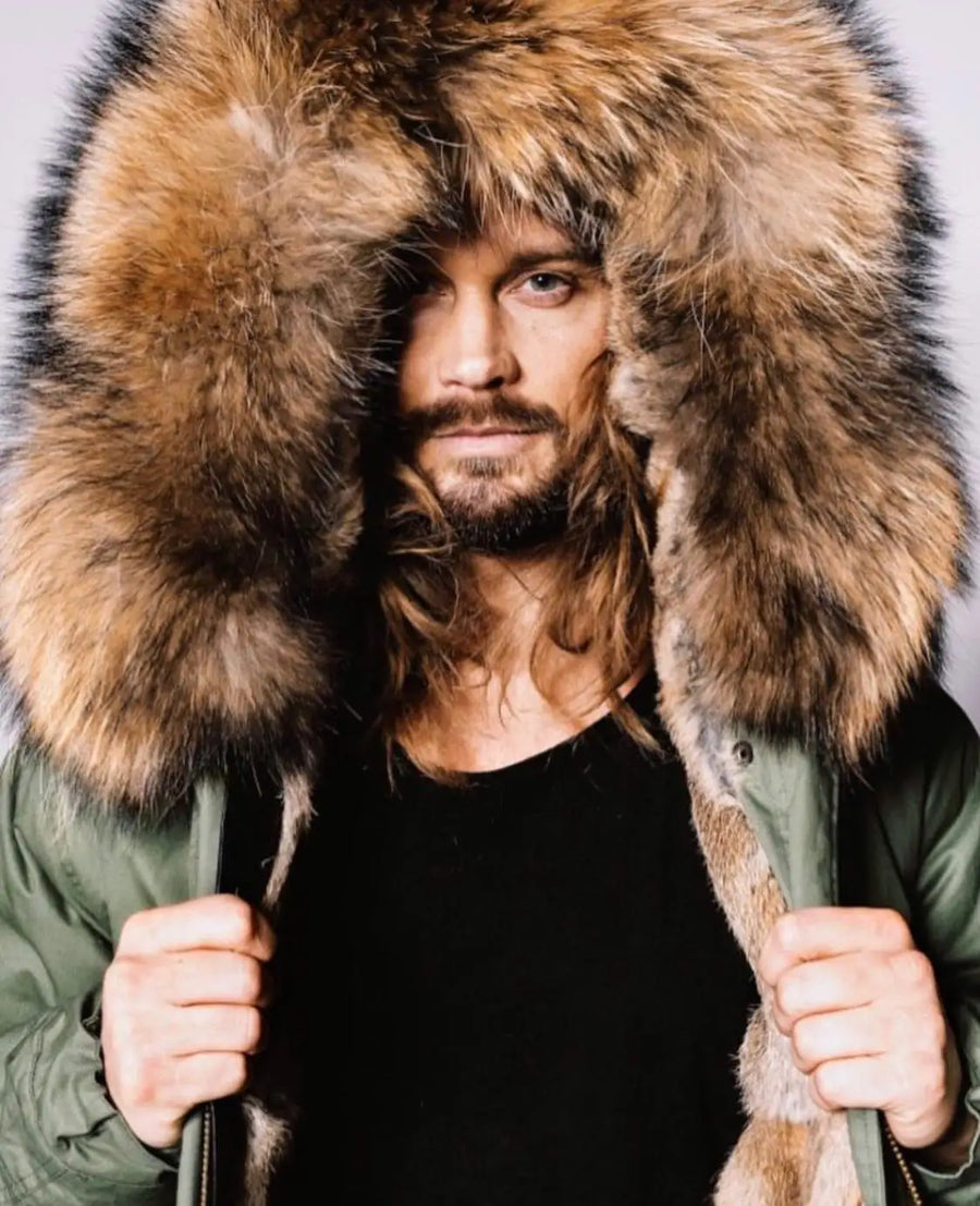Herren Parka mit Kapuze und Fellimitat-Futter, verschiedene Farben