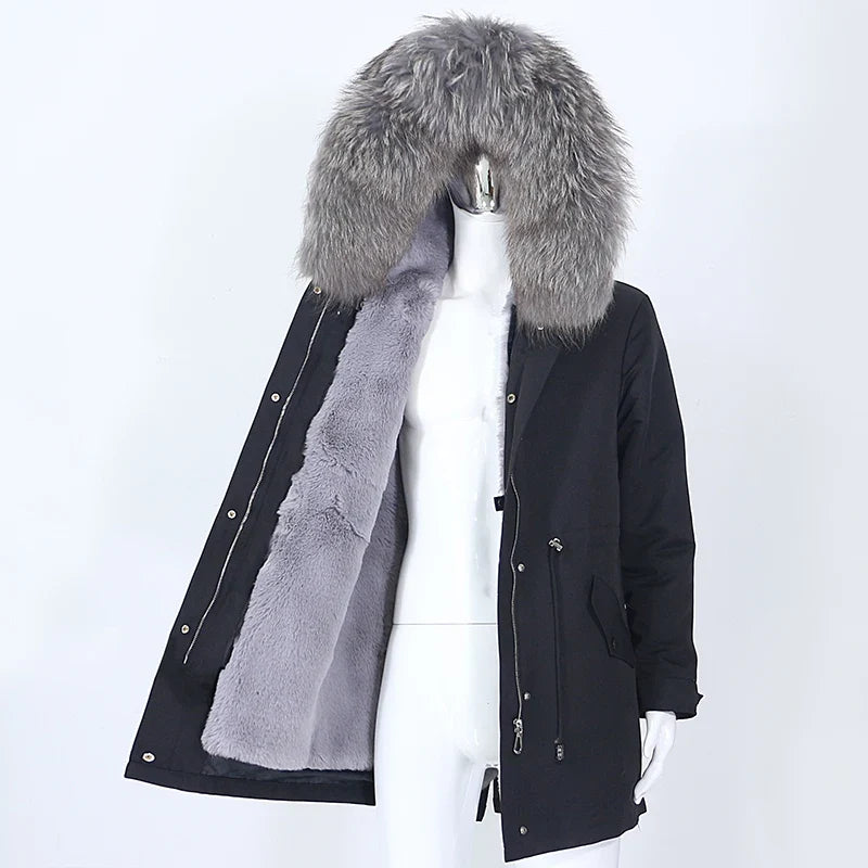 Herren Parka mit Kapuze und Fellimitat-Futter, verschiedene Farben