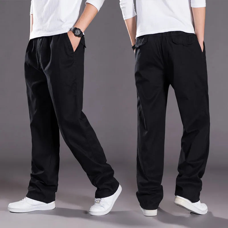 Herren Freizeithose Grau mit Gummibund lockere Passform