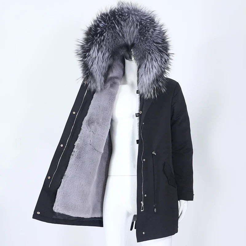 Herren Parka mit Kapuze und Fellimitat-Futter, verschiedene Farben