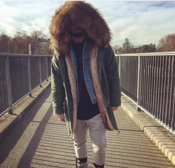 Herren Parka mit Kapuze und Fellimitat-Futter, verschiedene Farben