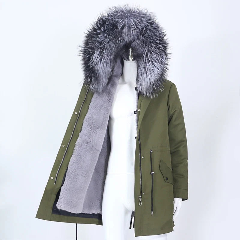 Herren Parka mit Kapuze und Fellimitat-Futter, verschiedene Farben