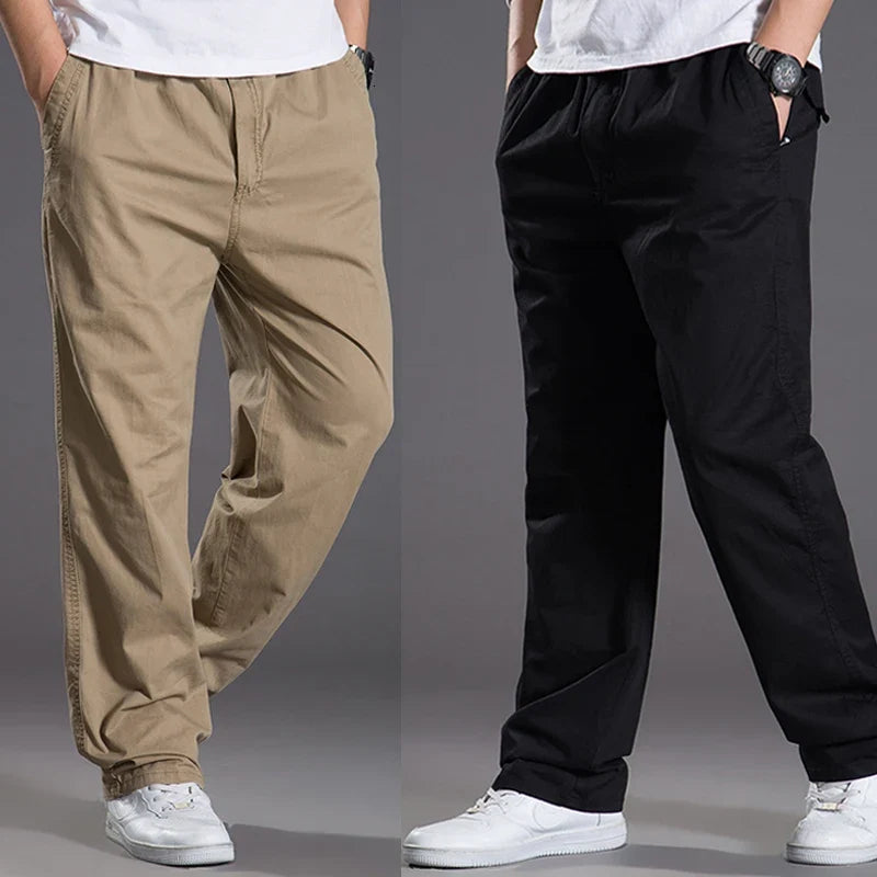 Vrijetijdsbroek voor heren met elastische tailleband - kaki en groen