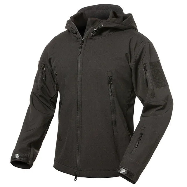 Taktische Herren Jacke mit Kapuze Tarnmuster Outdoor-Softshell-Jacke
