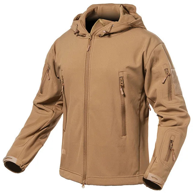 Taktische Herren Jacke mit Kapuze Tarnmuster Outdoor-Softshell-Jacke
