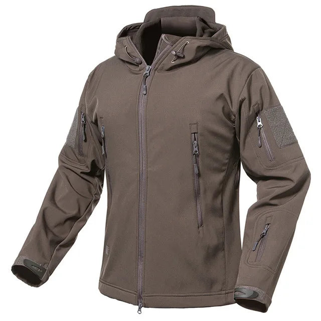 Taktische Herren Jacke mit Kapuze Tarnmuster Outdoor-Softshell-Jacke