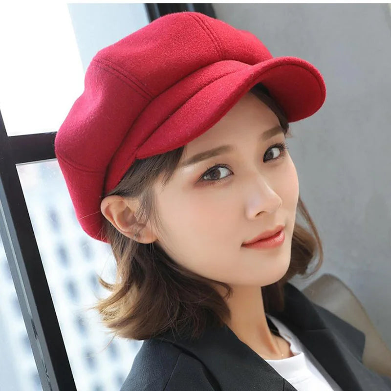 Bakkerspet voor dames, newsboy cap in verschillende kleuren