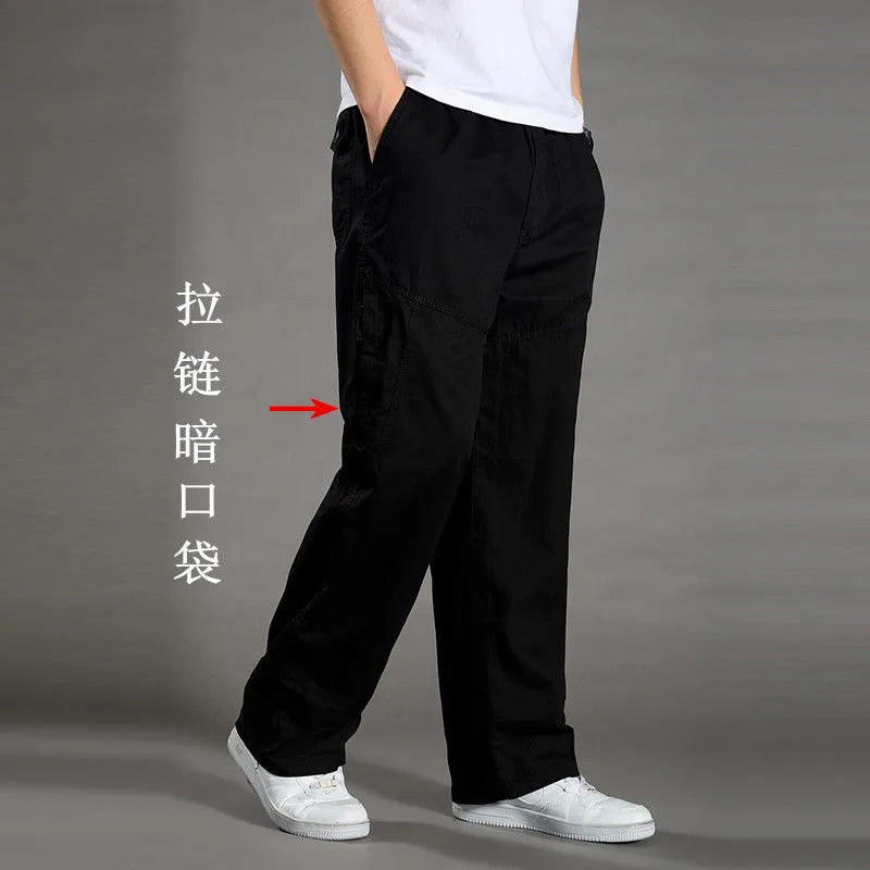 Herren Freizeithose Grau mit Gummibund lockere Passform