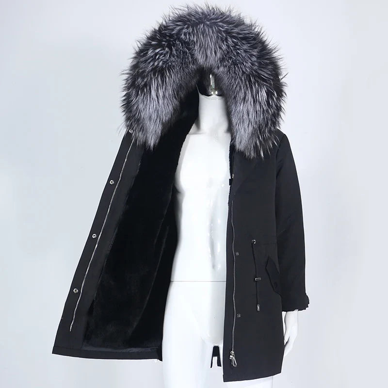 Herren Parka mit Kapuze und Fellimitat-Futter, verschiedene Farben