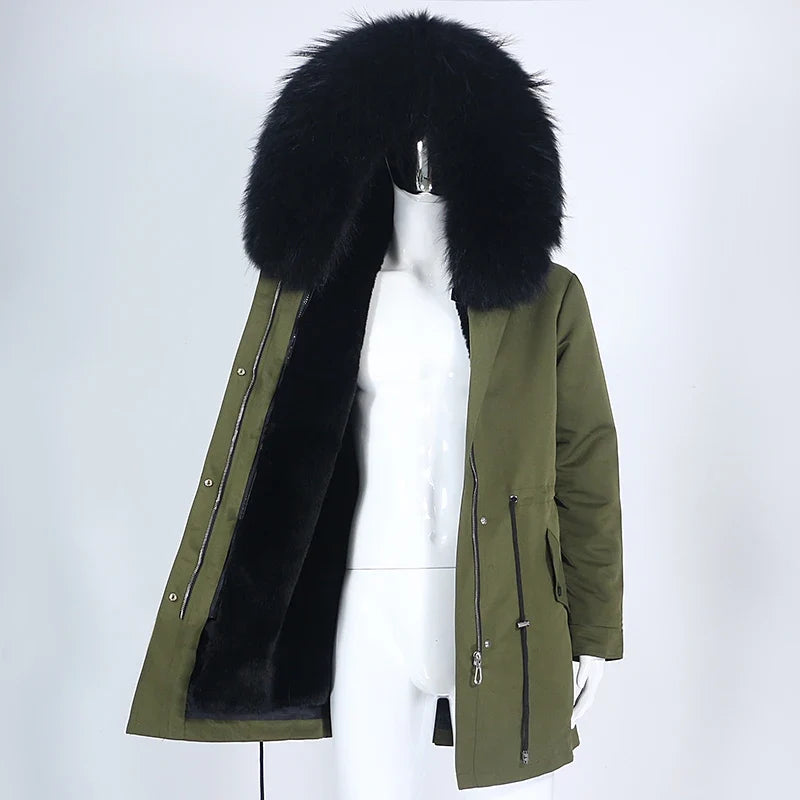 Herren Parka mit Kapuze und Fellimitat-Futter, verschiedene Farben