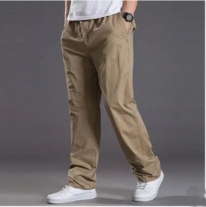 Vrijetijdsbroek voor heren met elastische tailleband - kaki en groen