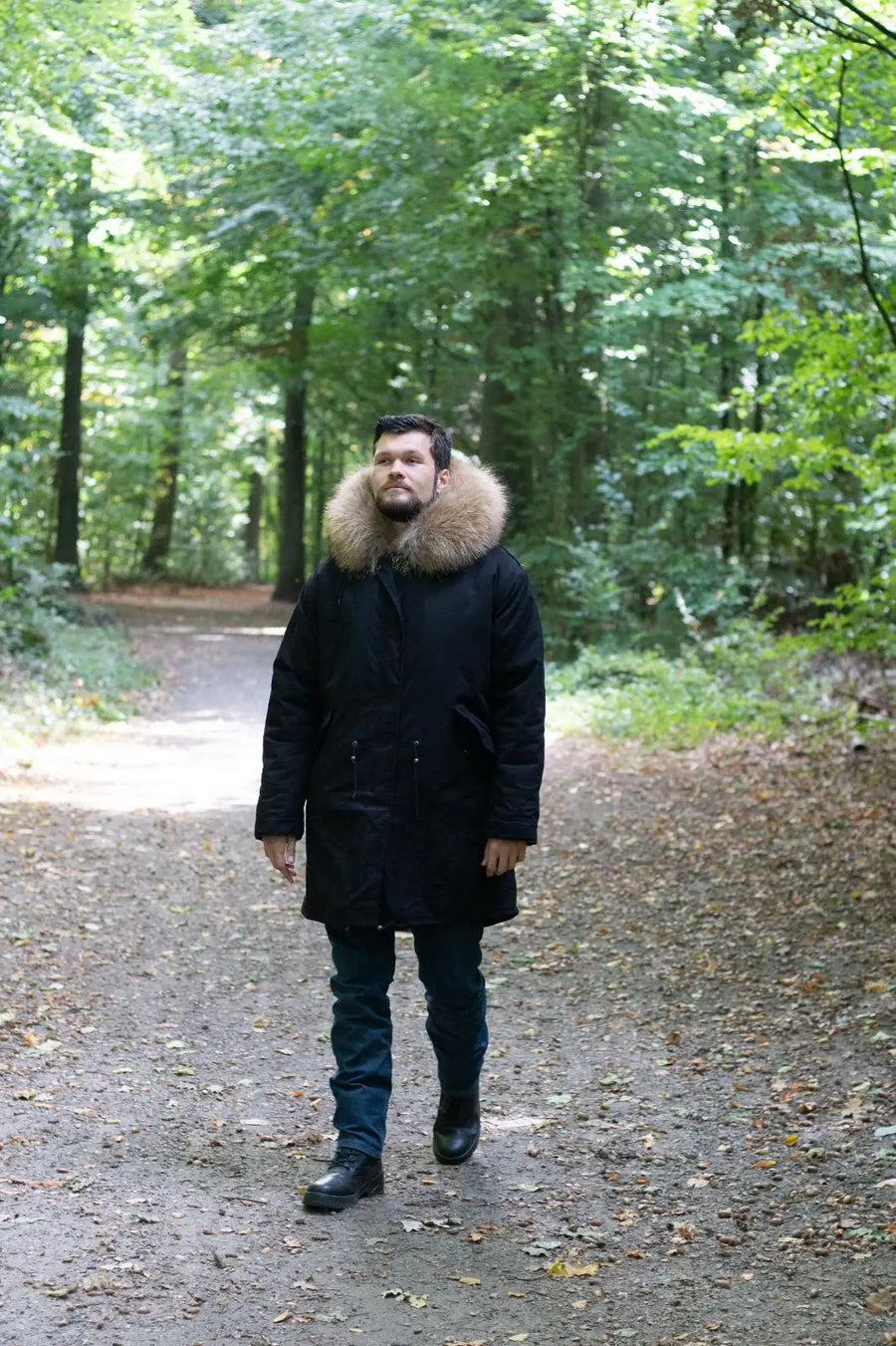 Herren Parka mit Kapuze und Fellimitat-Futter, verschiedene Farben