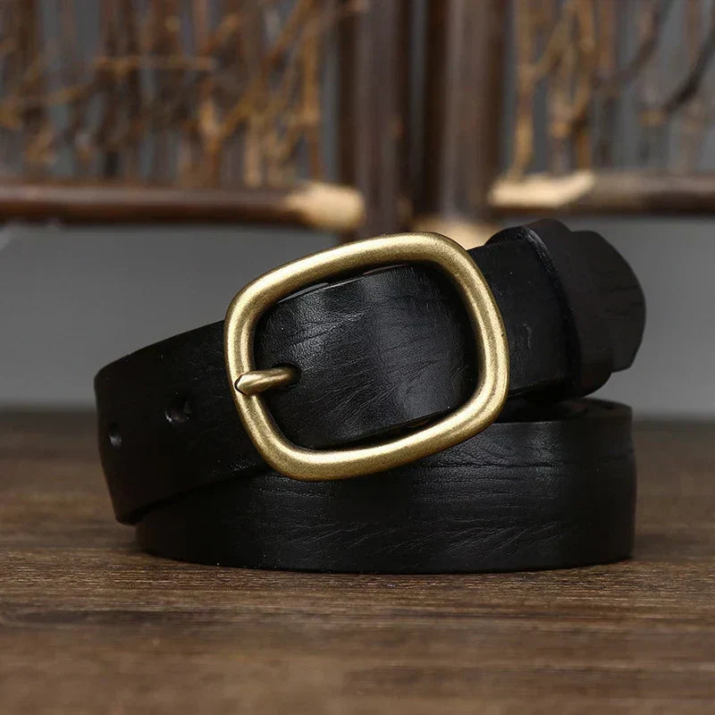 Unisex Gürtel aus Material mit Struktur und goldfarbener Dornschließe